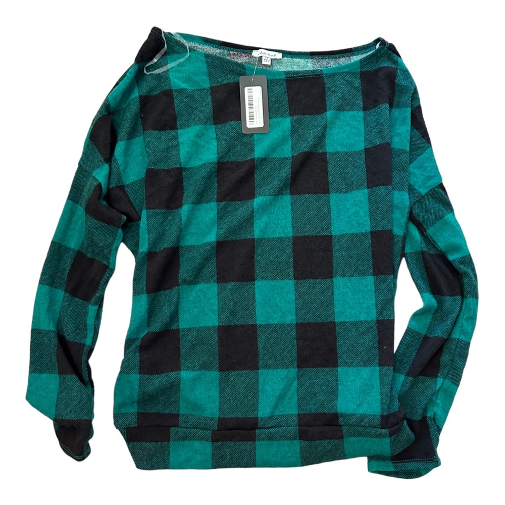 Super Soft Green Plaid Top